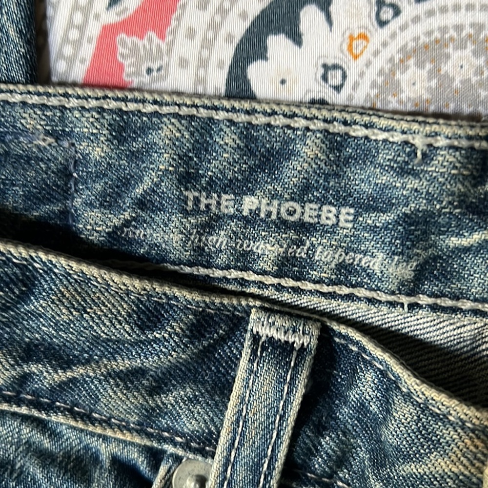 90s vintage high rise tapered / straight leg distressed blue jeans 25 - Picture 8 of 16